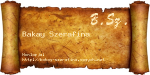 Bakay Szerafina névjegykártya
